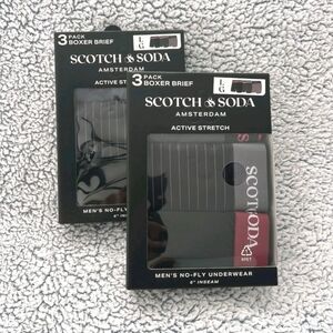 2 X Scotch & Soda Boxer Briefs Mens Large 3 Pack Active Stretch 6 Underwear NEW